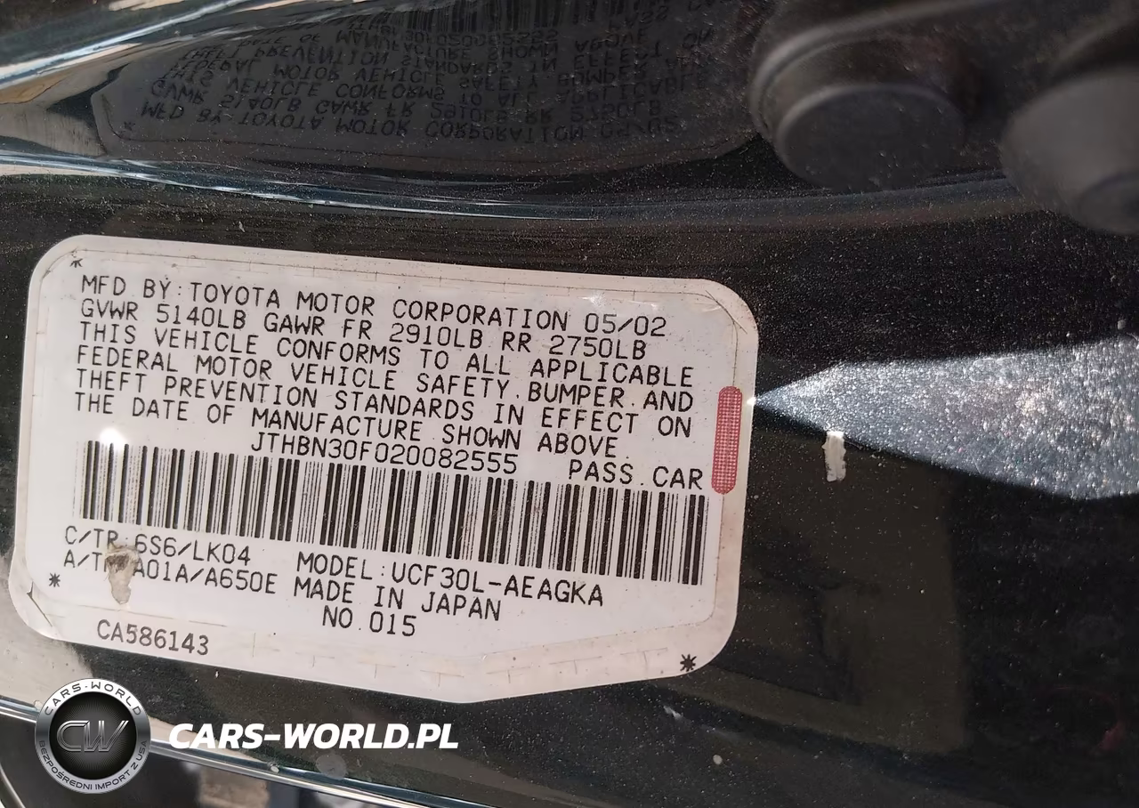 2002 Lexus Ls 430 VIN:JTHBN30F020082555 - 9