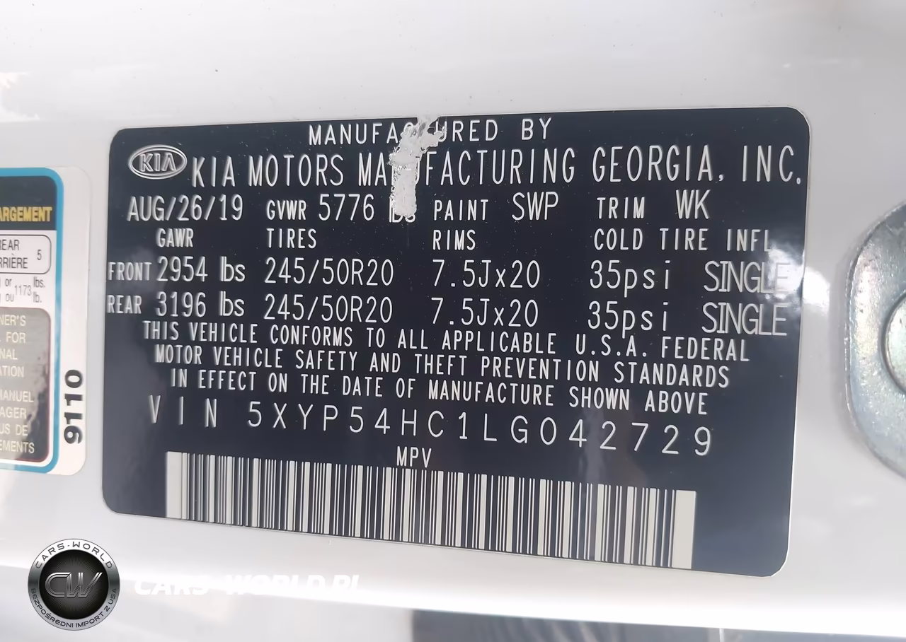 2020 Kia Telluride Sx VIN:5XYP54HC1LG042729 - 9
