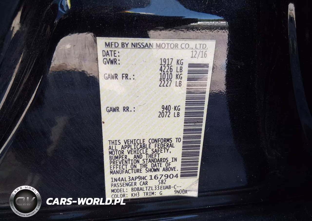 2017 Nissan Altima 2.5 Sl VIN:1N4AL3AP9HC167904 - 9