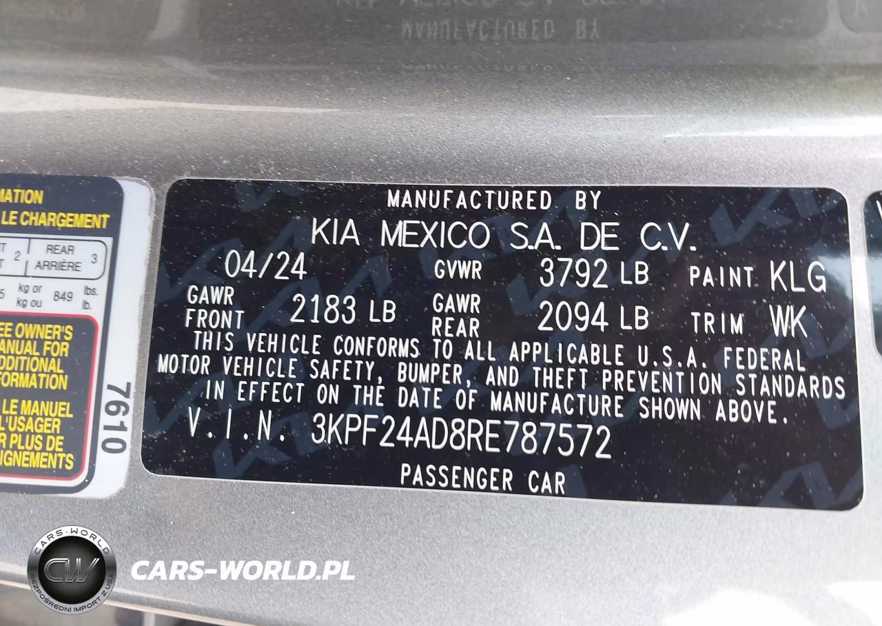 2024 Kia Forte Lxs VIN:3KPF24AD8RE787572 - 9