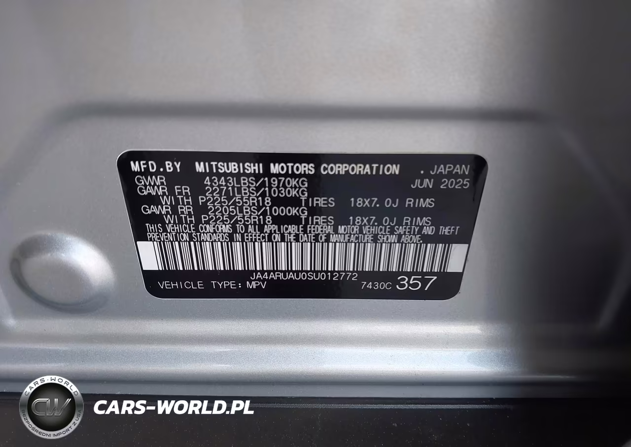 2025 Mitsubishi Outlander Sport 2.0 Es Awc-2.0 Le Awc-2.0 S Awc-2.0 Se Awc-2.0 Trail Edition Awc VIN:JA4ARUAU0SU012772 - 9