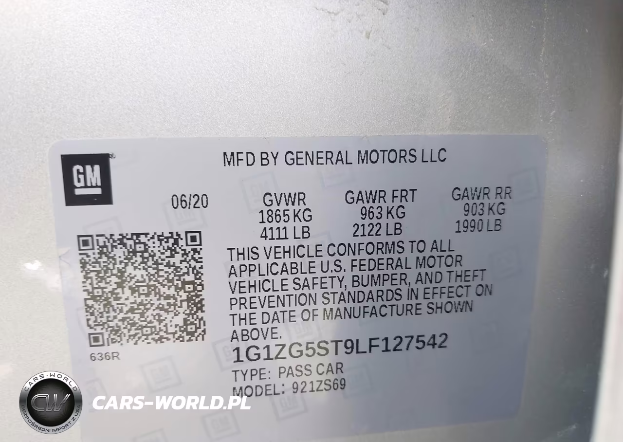 2020 Chevrolet Malibu Fwd Rs VIN:1G1ZG5ST9LF127542 - 9
