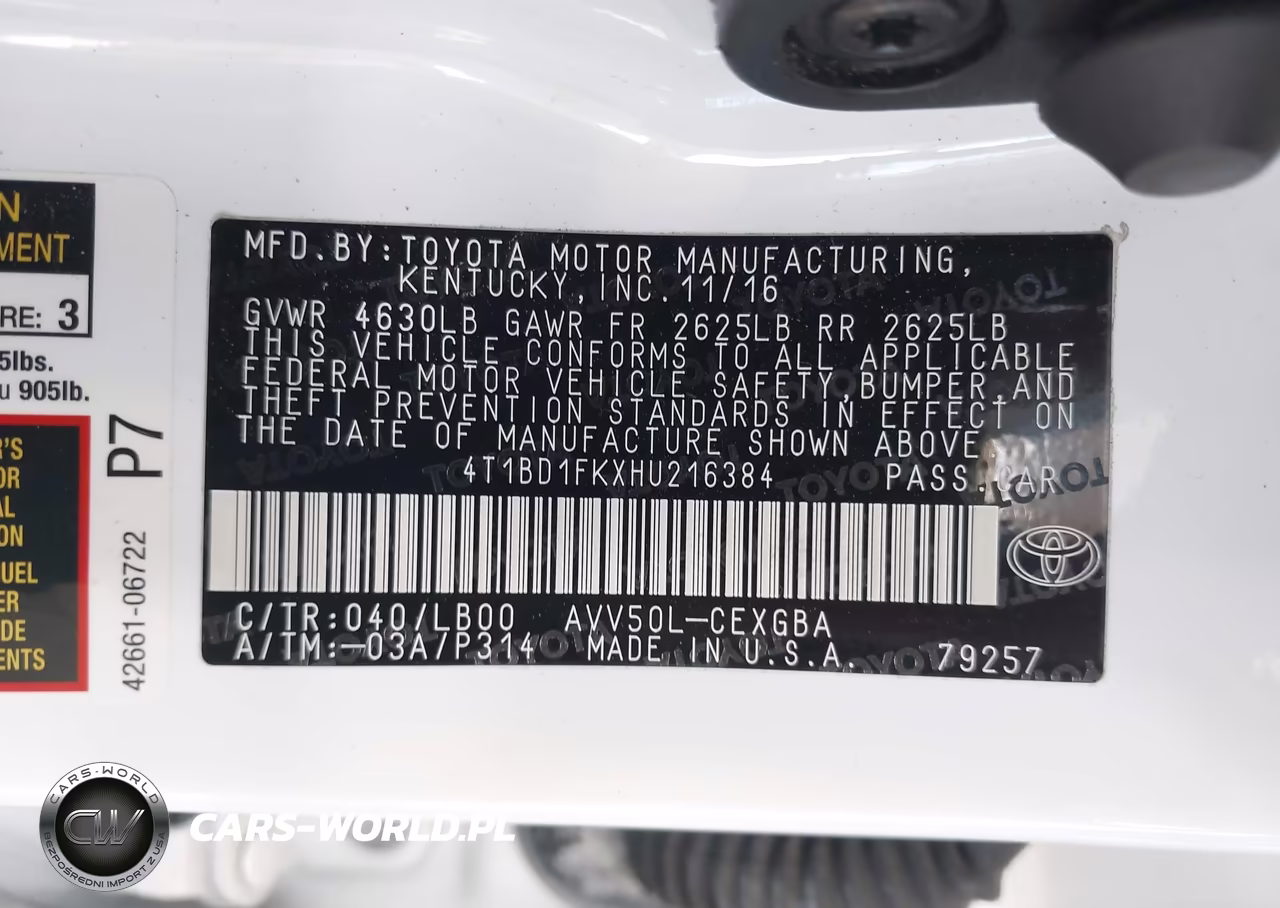 2017 Toyota Camry Hybrid Xle VIN:4T1BD1FKXHU216384 - 9