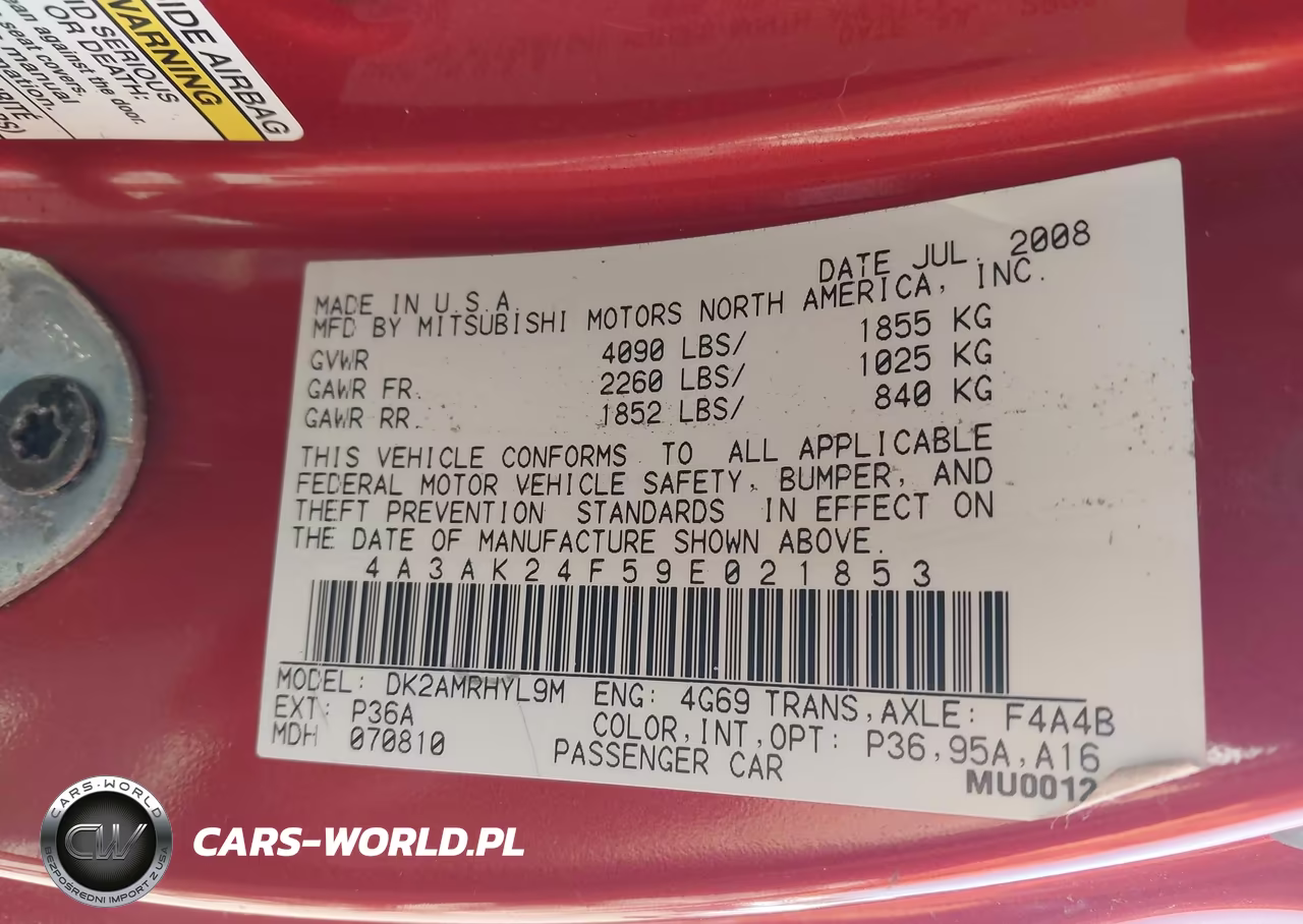2009 Mitsubishi Eclipse VIN:4A3AK24F59E021853 - 9