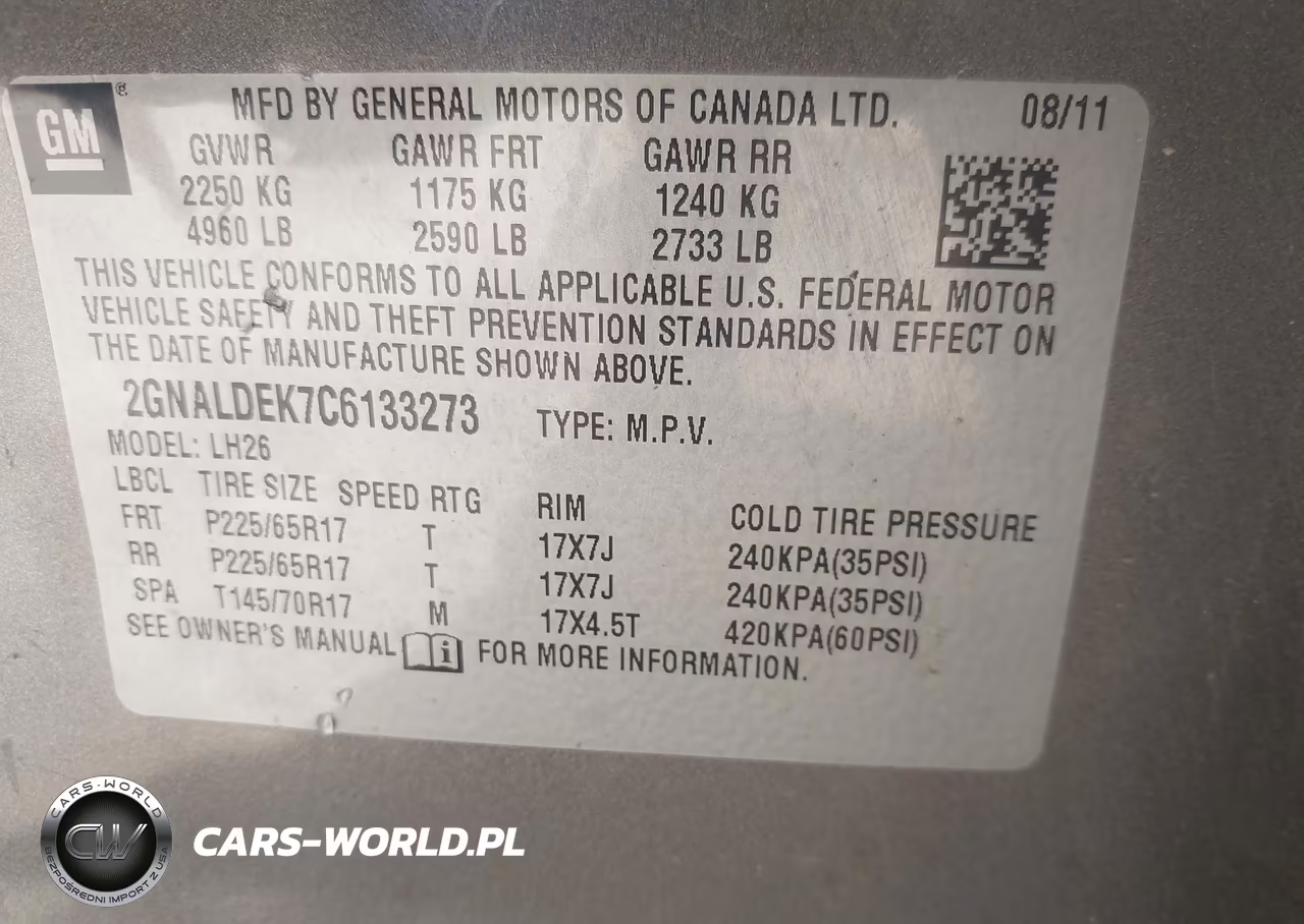 2012 Chevrolet Equinox 1Lt VIN:2GNALDEK7C6133273 - 9