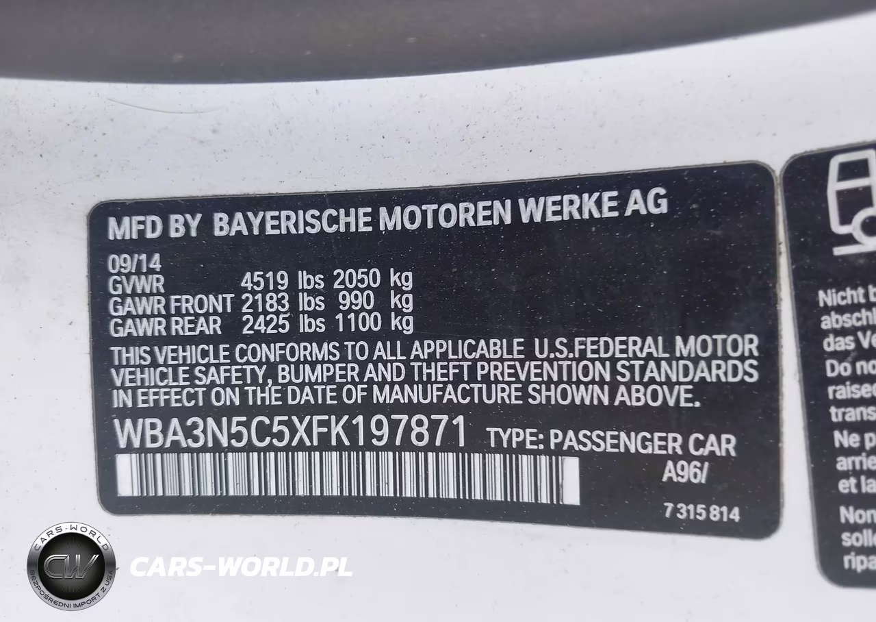 2015 BMW 428I xDrive VIN:WBA3N5C5XFK197871 - 9
