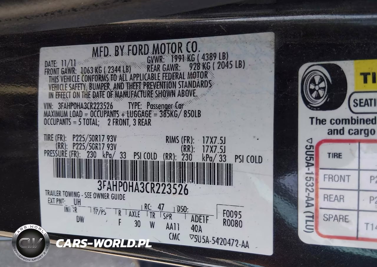 2012 Ford Fusion Se VIN:3FAHP0HA3CR223526 - 9