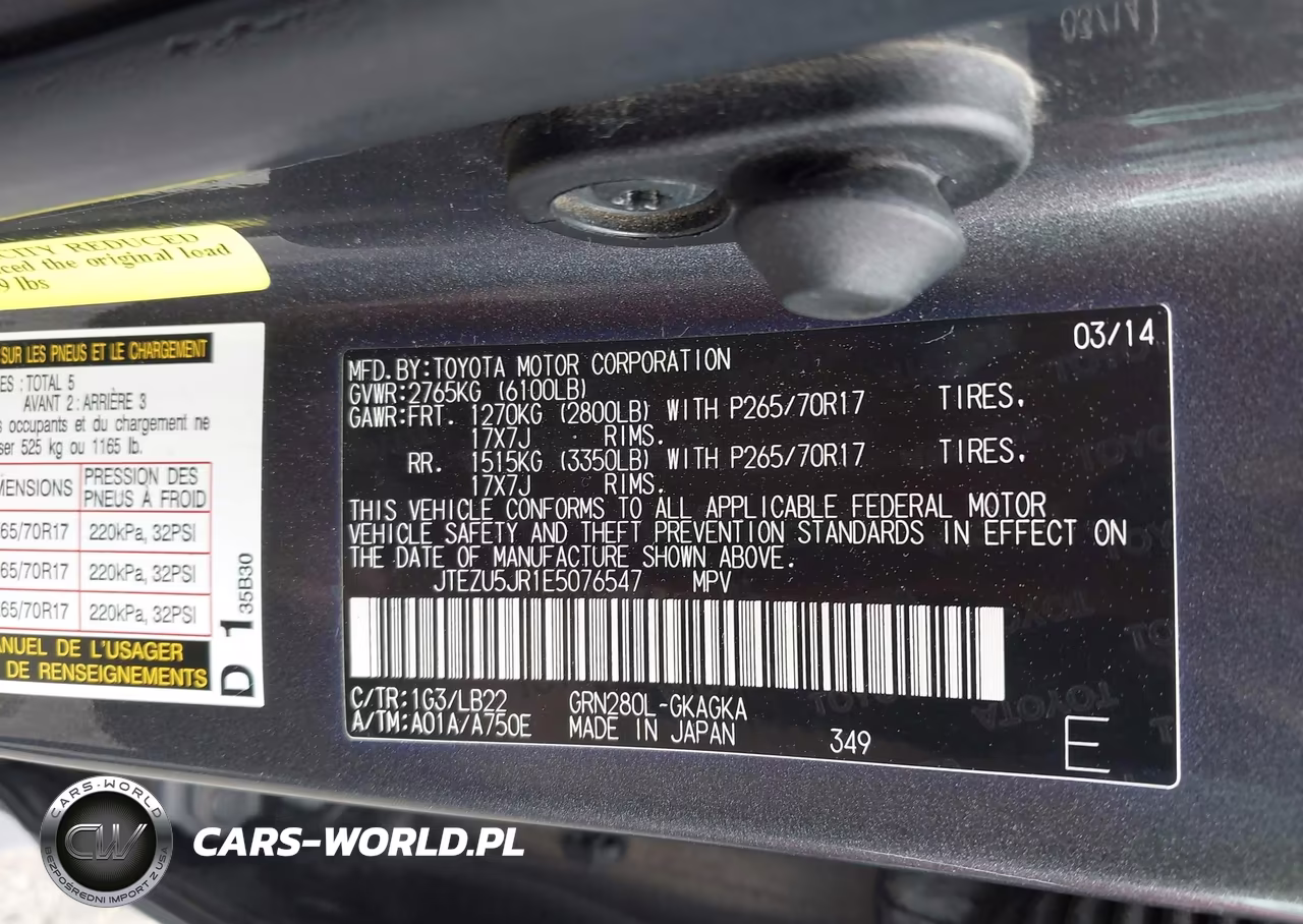 2014 Toyota 4Runner Sr5 Premium VIN:JTEZU5JR1E5076547 - 9