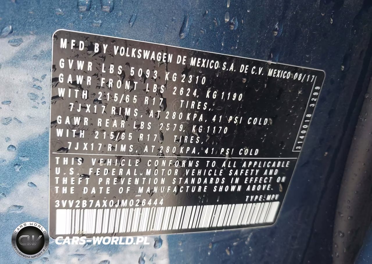 2018 Volkswagen Tiguan 2.0T Se-2.0T Sel VIN:3VV2B7AX0JM026444 - 9