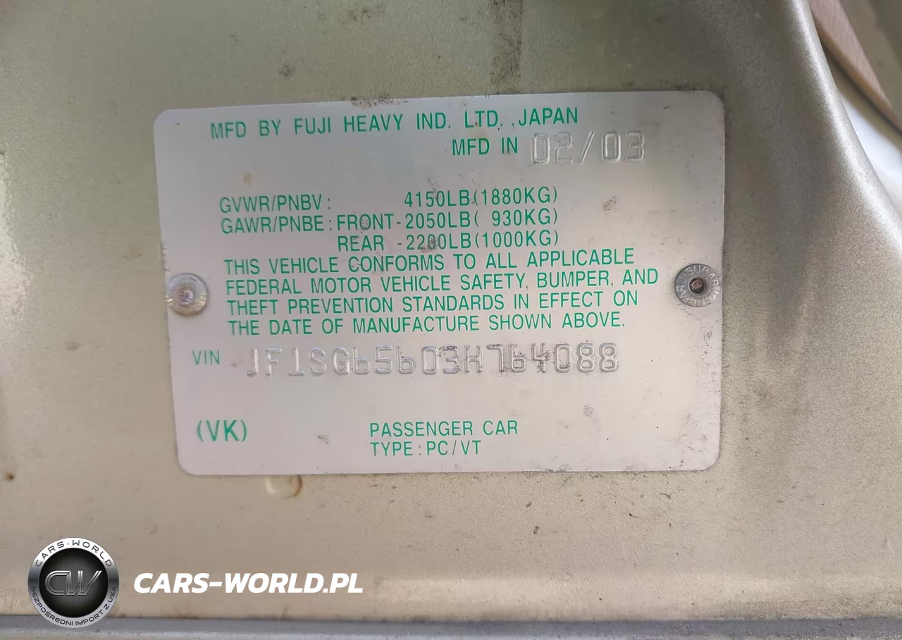 2003 Subaru Forester Xs VIN:JF1SG65603H764088 - 9