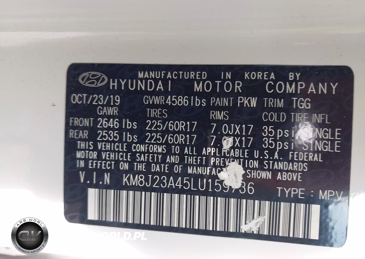 2020 Hyundai Tucson Se VIN:KM8J23A45LU159736 - 9