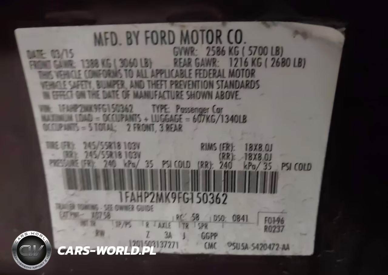 2015 Ford Police Interceptor VIN:1FAHP2MK9FG150362 - 9