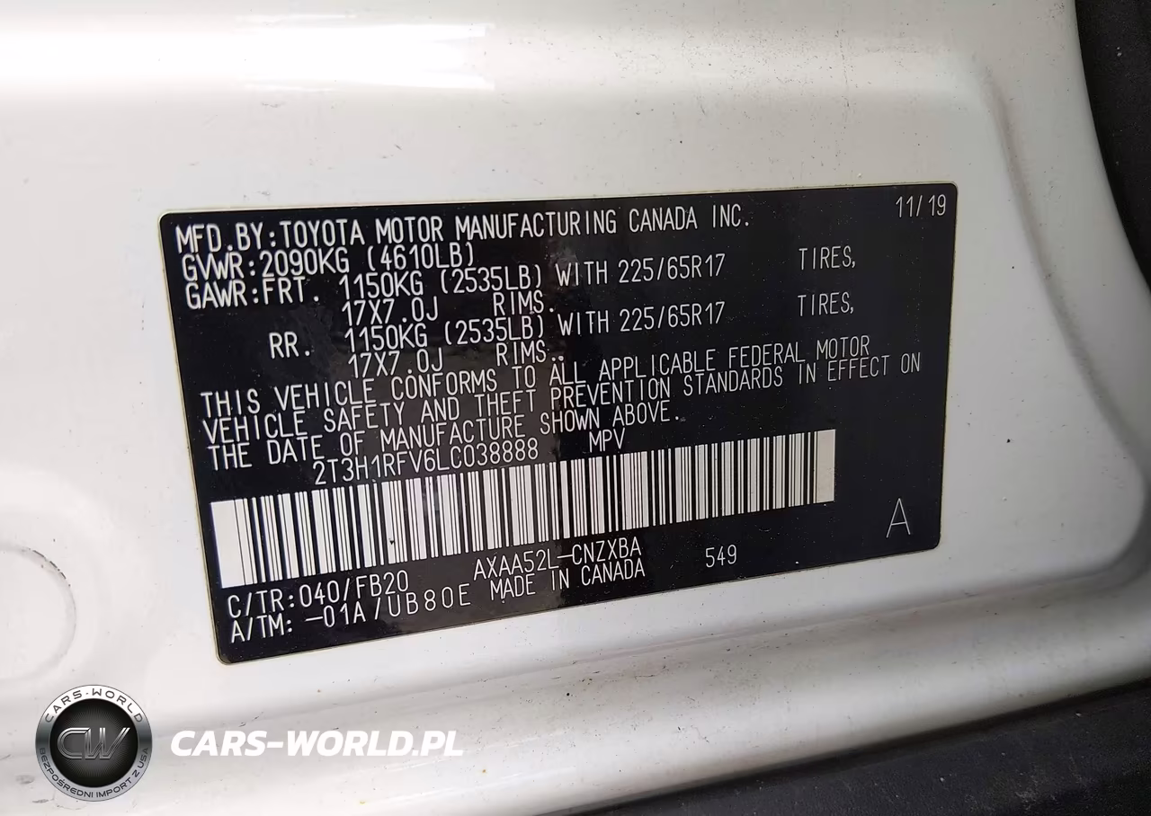 2020 Toyota Rav4 Le VIN:2T3H1RFV6LC038888 - 9