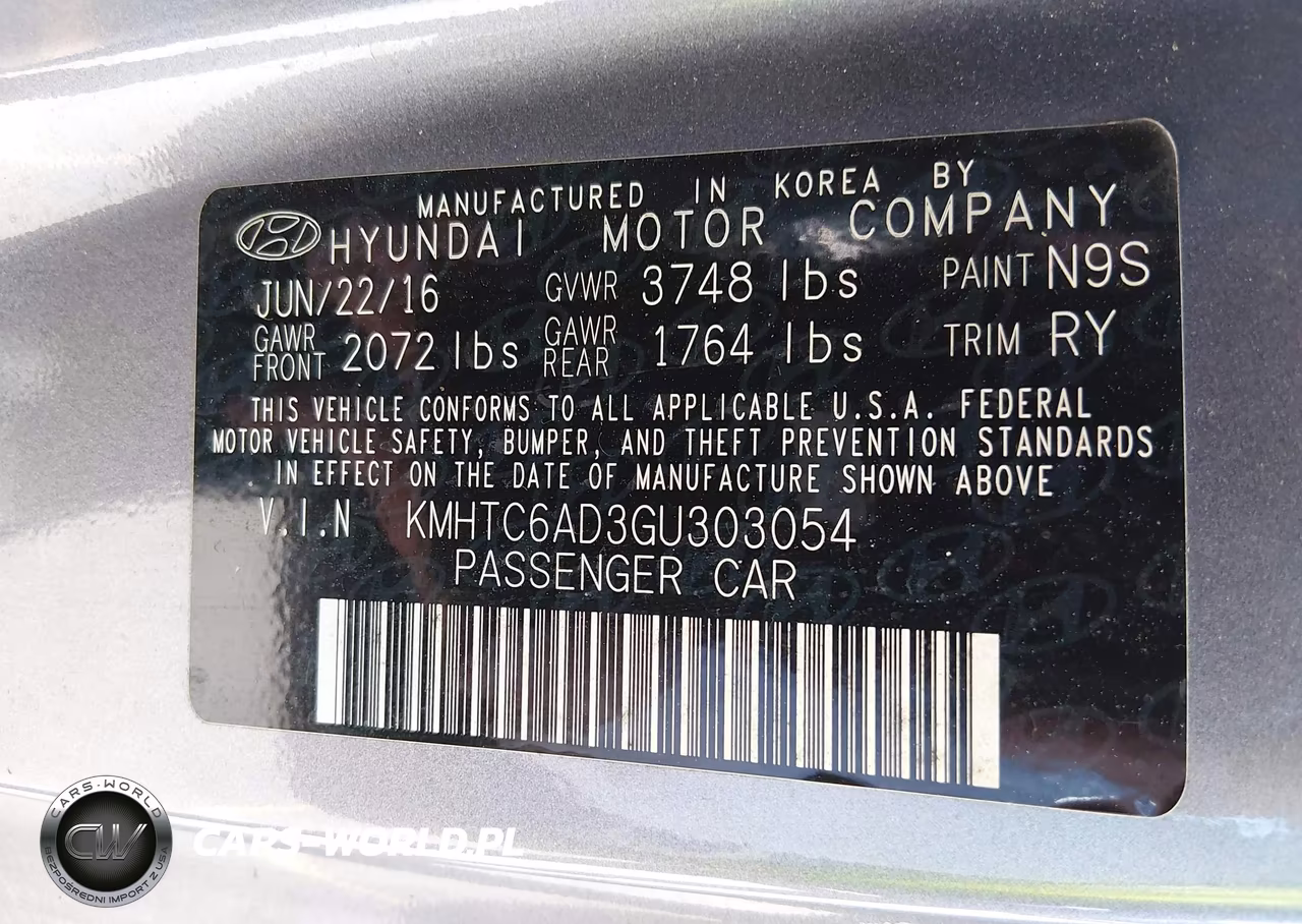 2016 Hyundai Veloster VIN:KMHTC6AD3GU303054 - 9