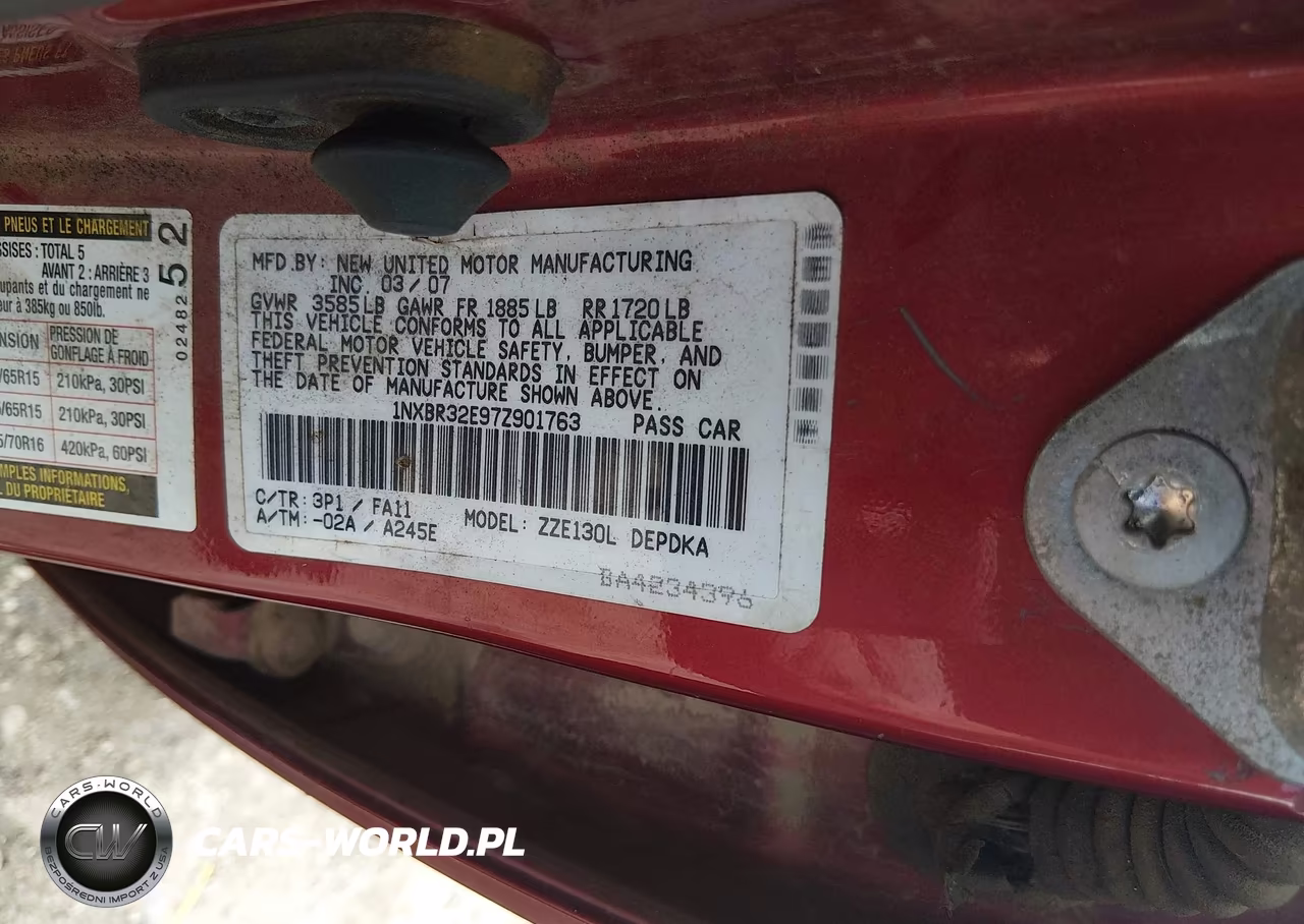 2007 Toyota Corolla Ce VIN:1NXBR32E97Z901763 - 9