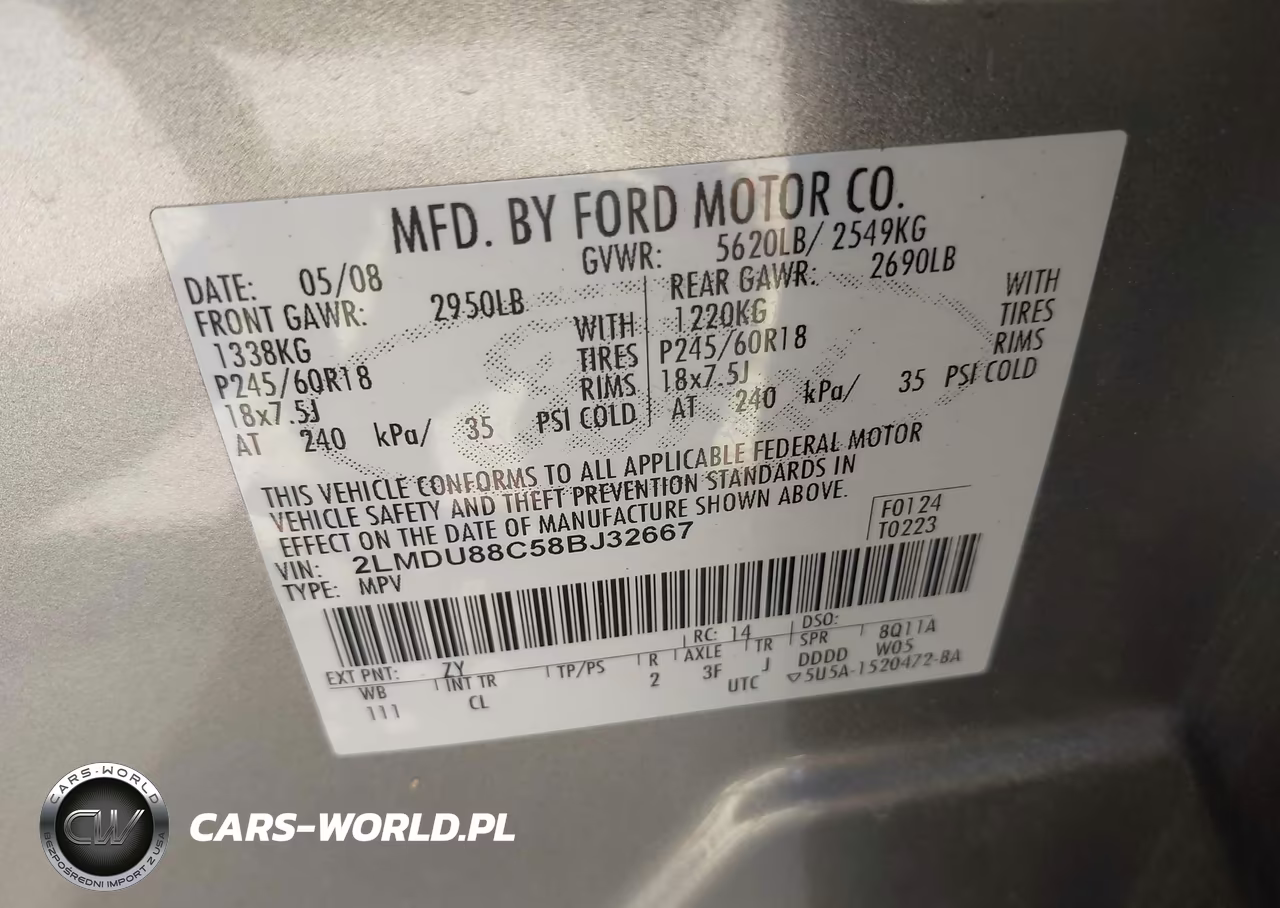 2008 Lincoln Mkx VIN:2LMDU88C58BJ32667 - 9