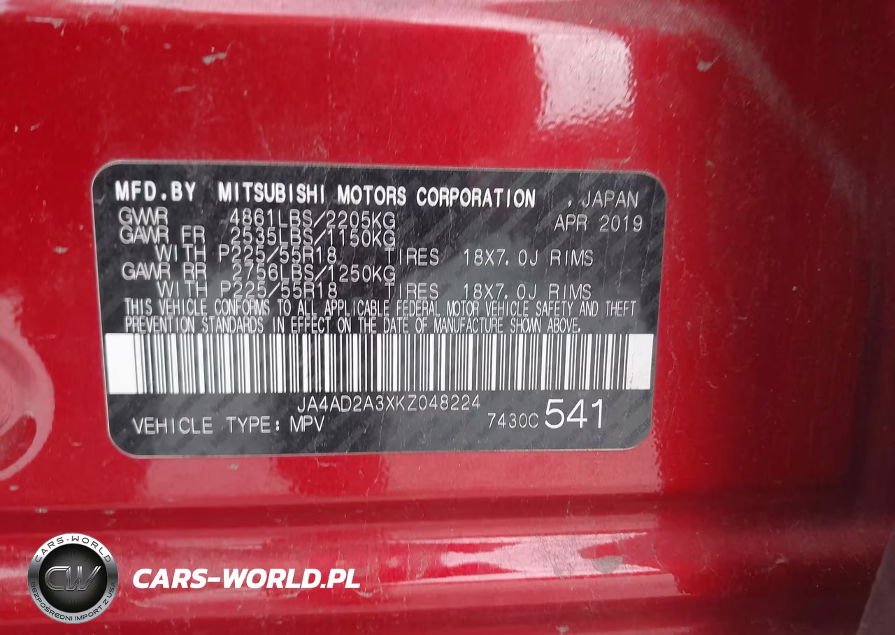 2019 Mitsubishi Outlander Es VIN:JA4AD2A3XKZ048224 - 9