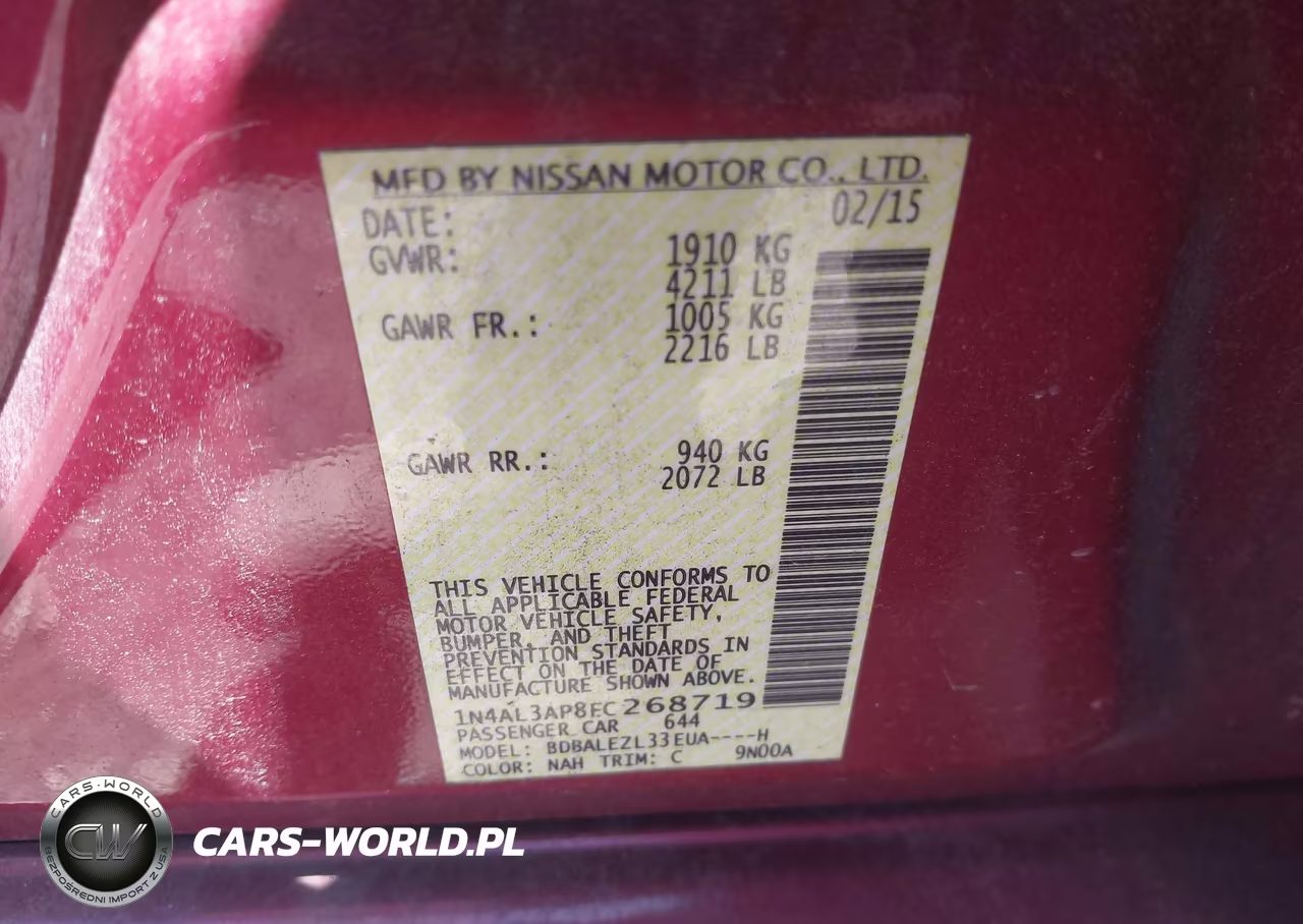 2015 Nissan Altima 2.5 S VIN:1N4AL3AP8FC268719 - 9