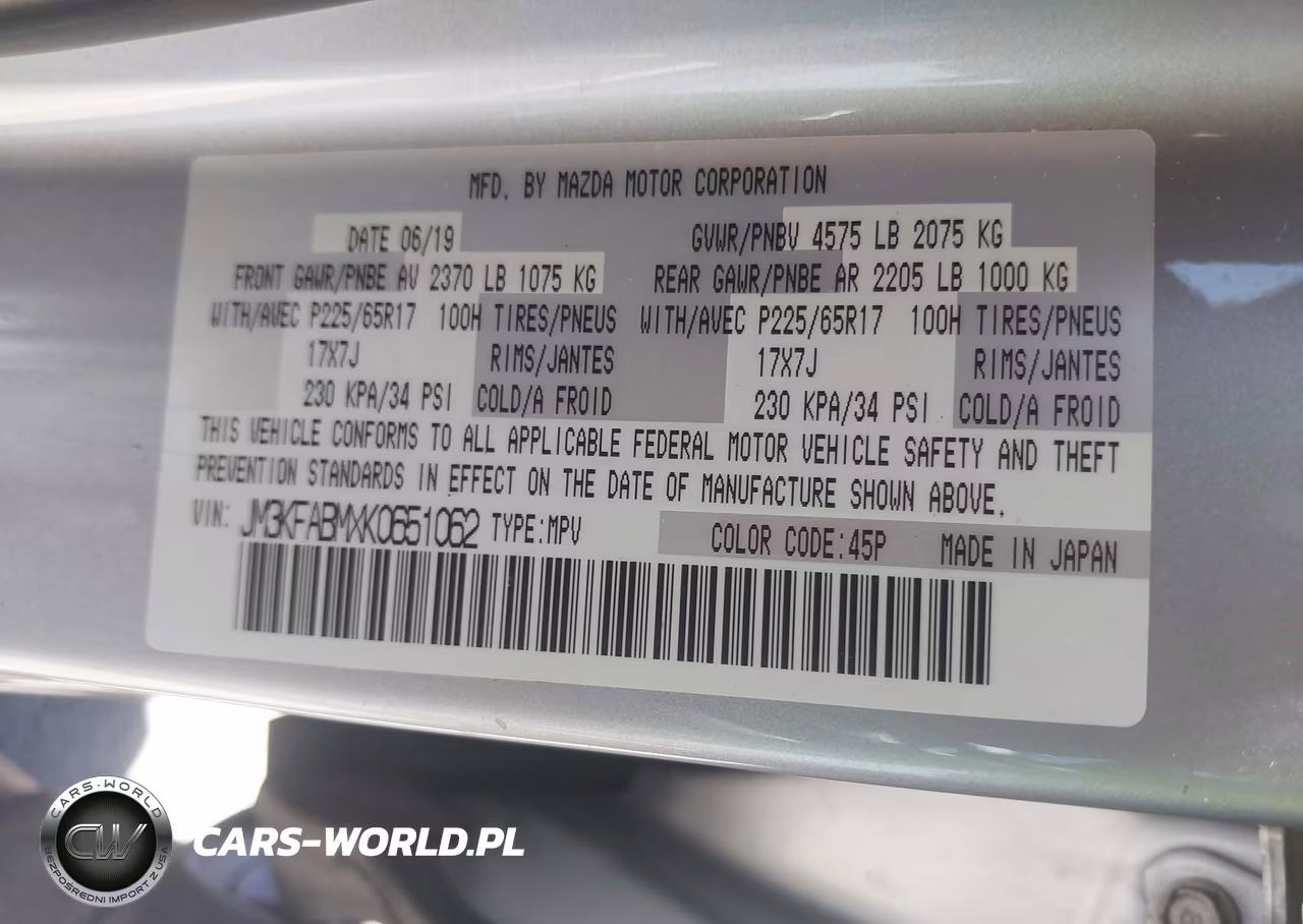 2019 Mazda Cx-5 Sport VIN:JM3KFABMXK0651062 - 9
