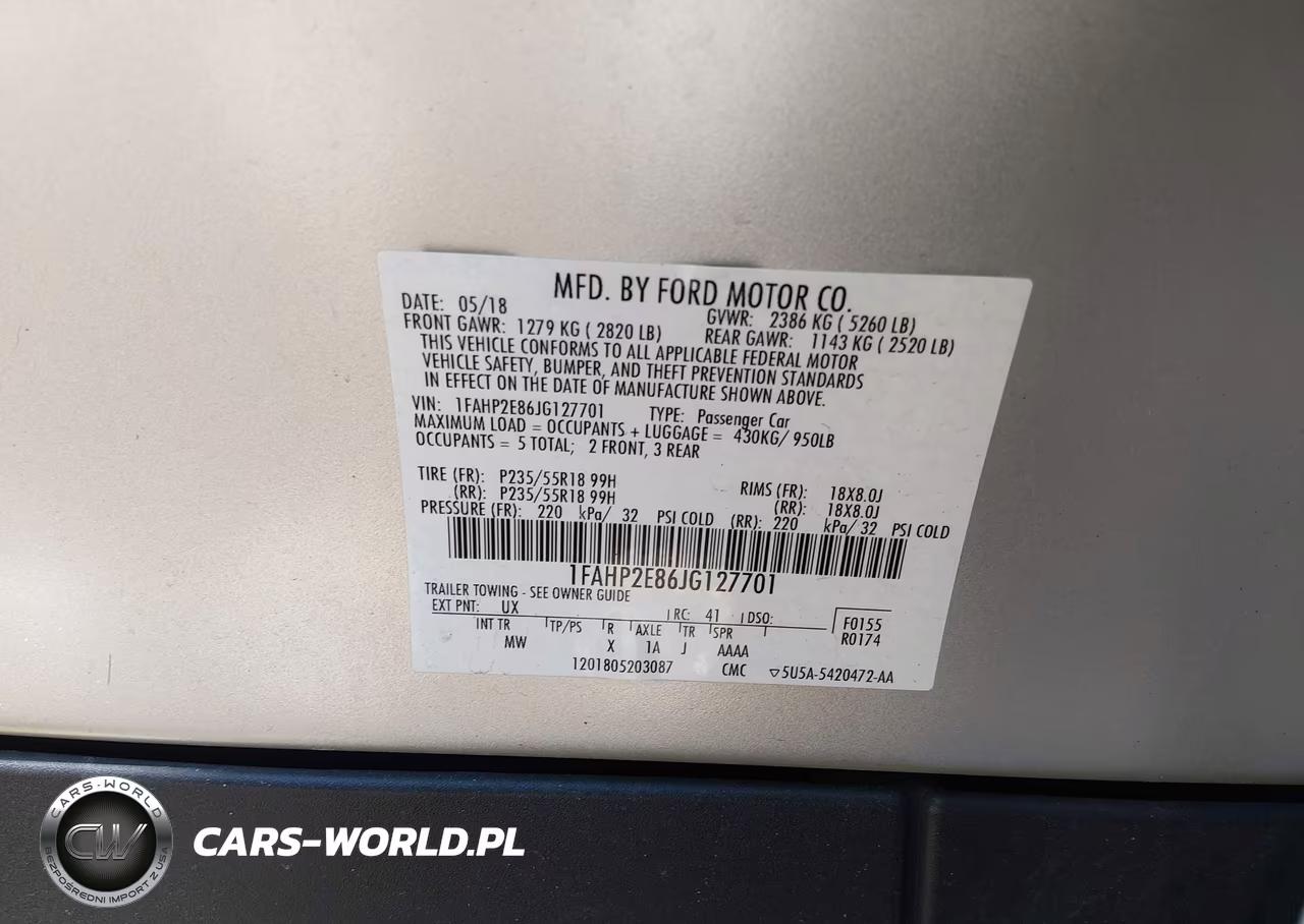 2018 Ford Taurus Sel VIN:1FAHP2E86JG127701 - 9
