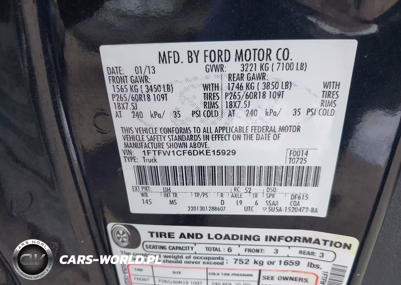 2013 Ford F-150 Xlt VIN:1FTFW1CF6DKE15929 - 9