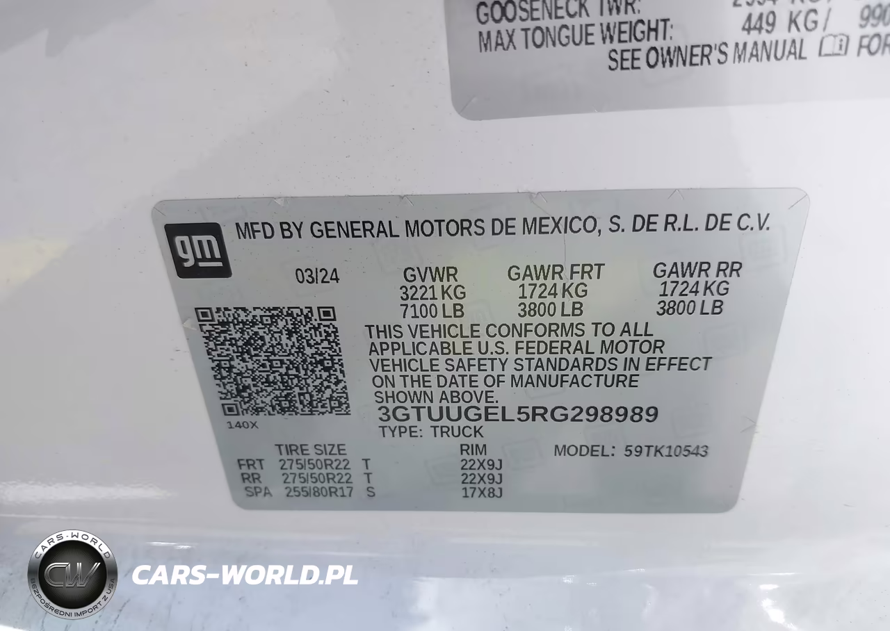 2024 GMC Sierra 1500 4Wd Short Box Denali VIN:3GTUUGEL5RG298989 - 9