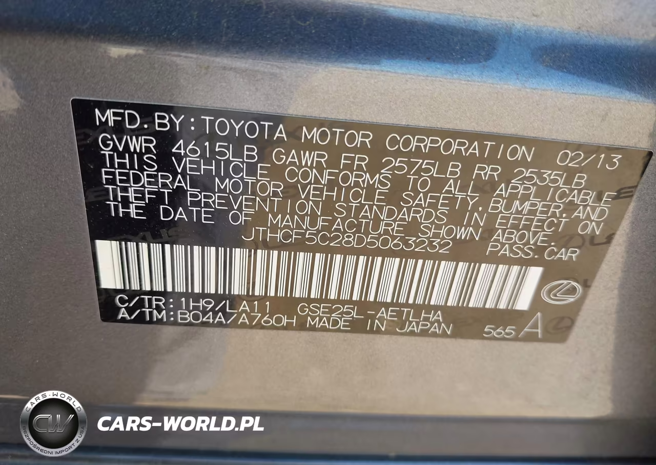 2013 Lexus Is 250 VIN:JTHCF5C28D5063232 - 9