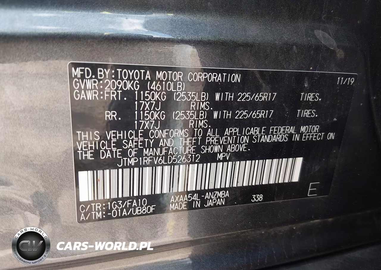 2020 Toyota Rav4 Xle VIN:JTMP1RFV6LD526312 - 9