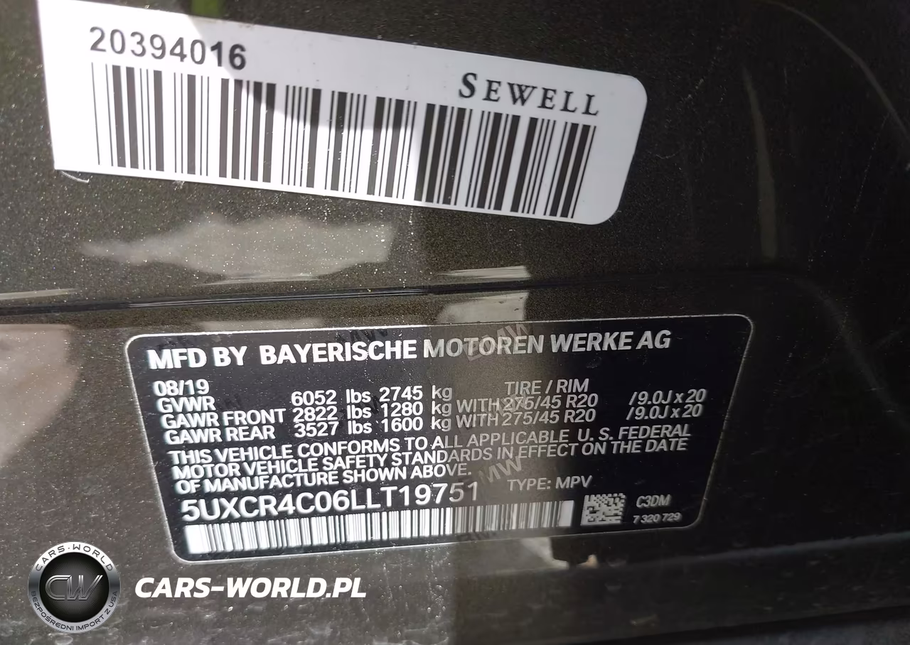 2020 BMW X5 Sdrive40I VIN:5UXCR4C06LLT19751 - 9