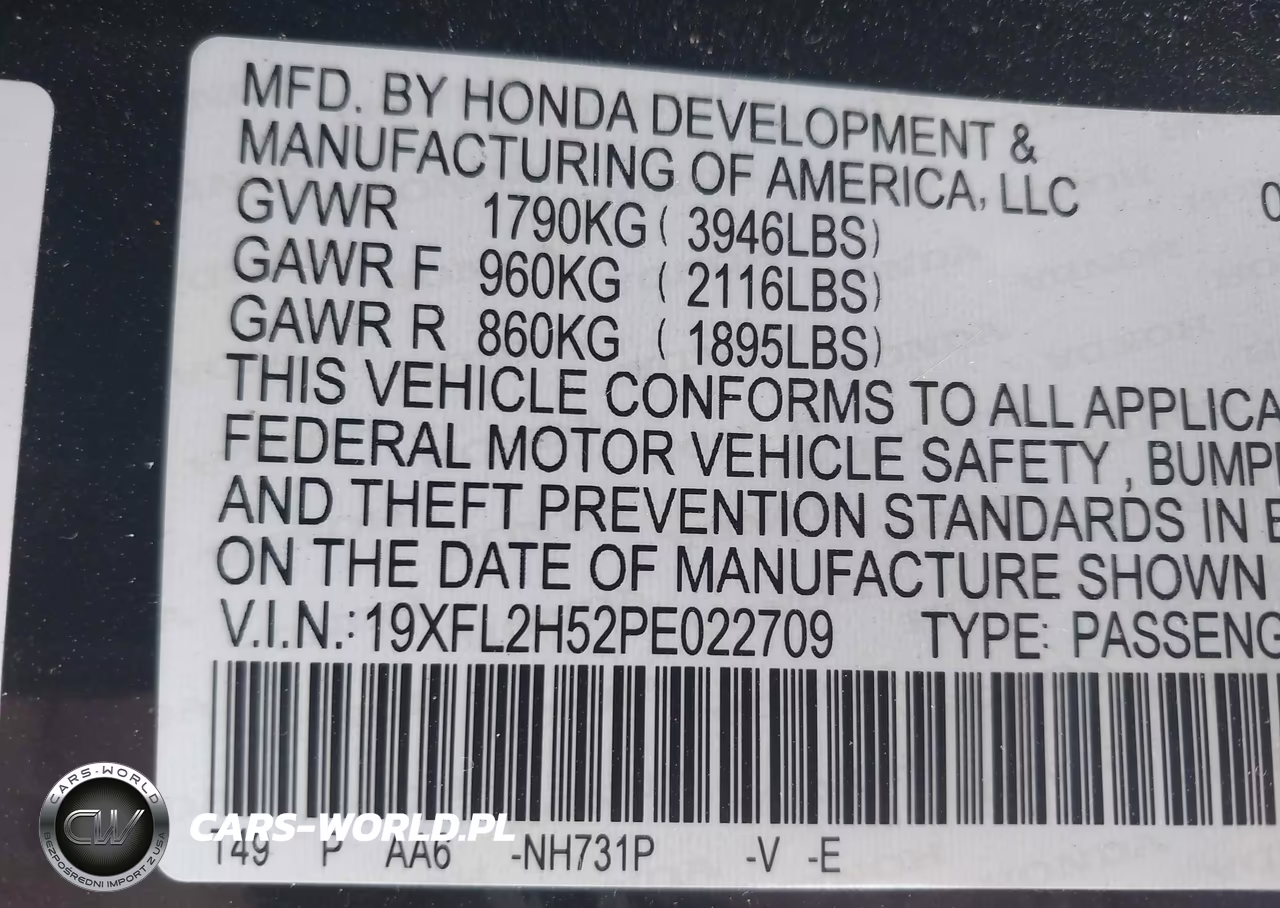 2023 Honda Civic Lx VIN:19XFL2H52PE022709 - 9