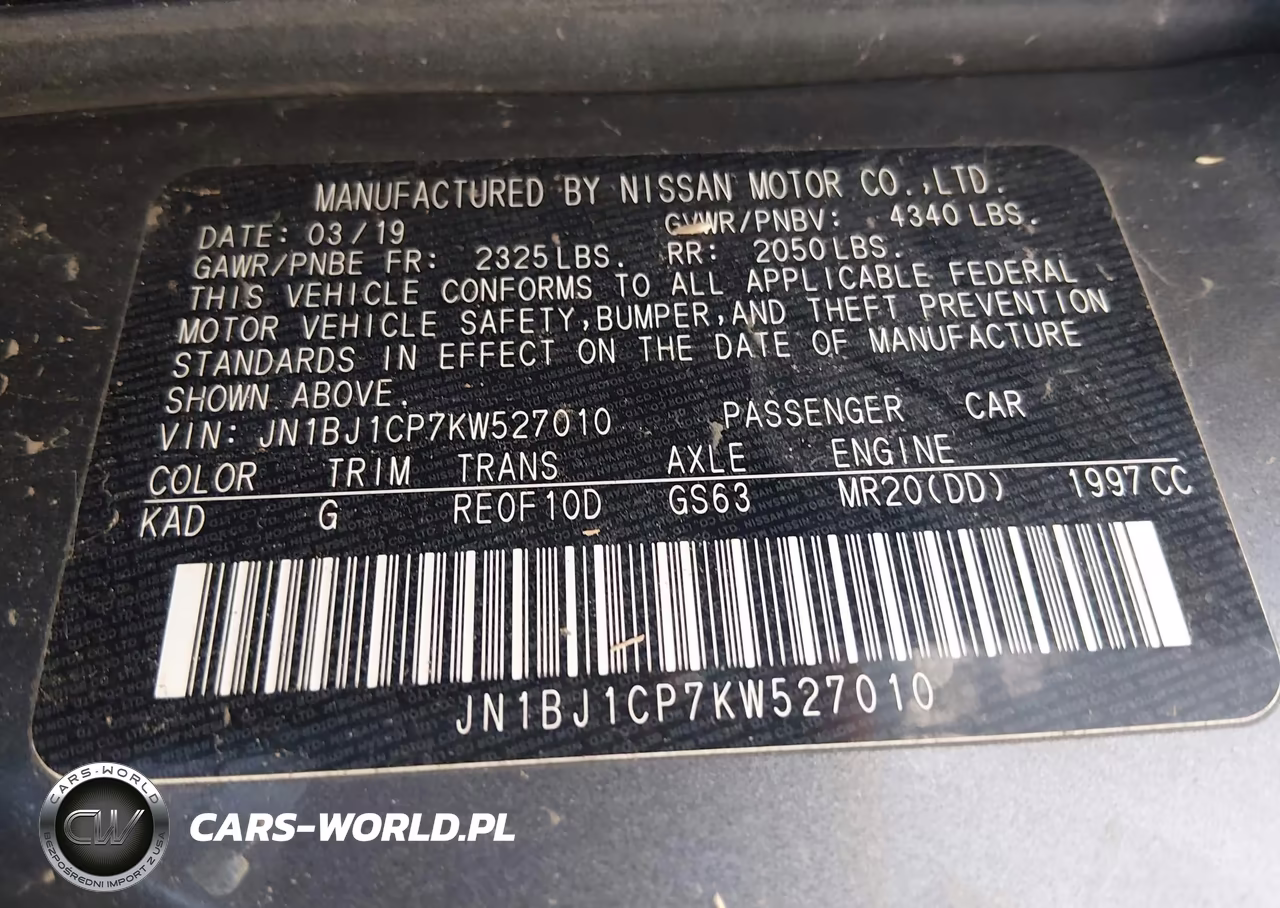 2019 Nissan Rogue Sport S VIN:JN1BJ1CP7KW527010 - 9