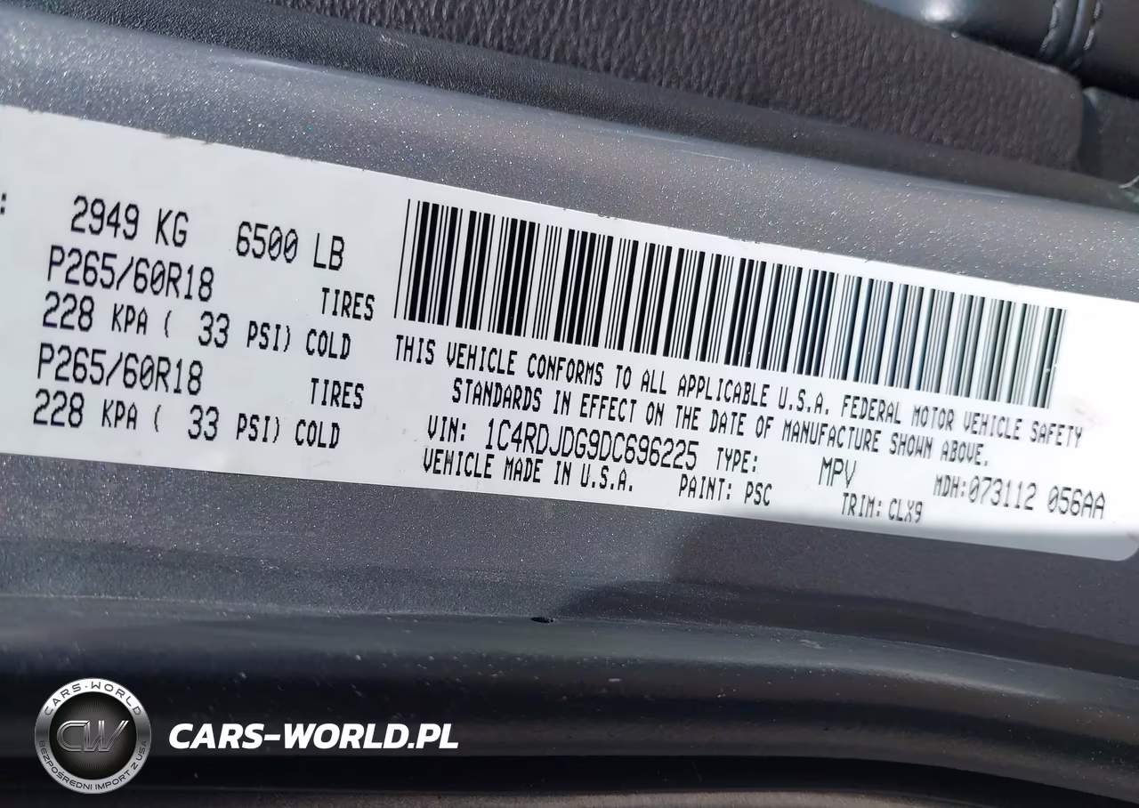 2013 Dodge Durango Crew VIN:1C4RDJDG9DC696225 - 9