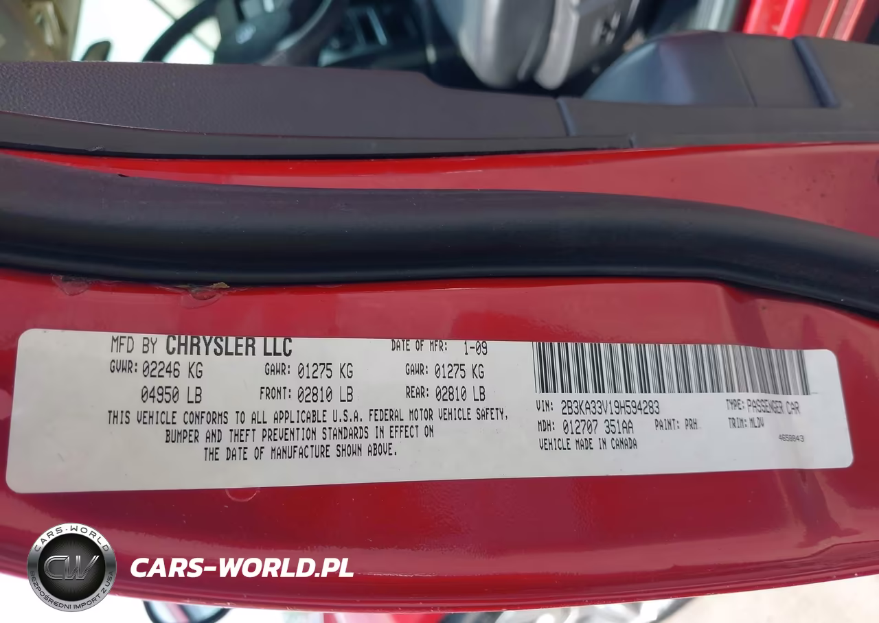 2009 Dodge Charger Sxt VIN:2B3KA33V19H594283 - 9