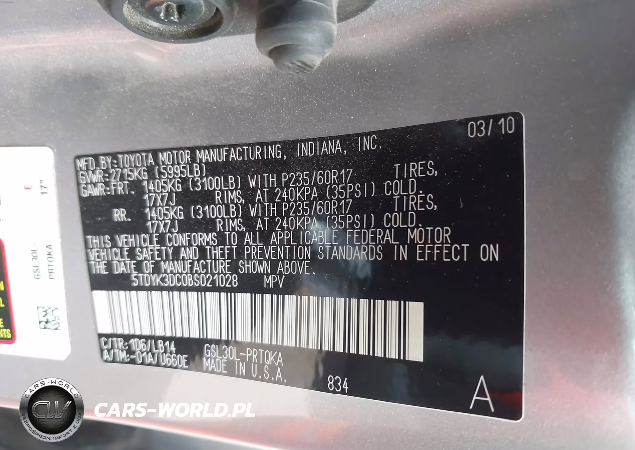 2011 Toyota Sienna Xle V6 VIN:5TDYK3DC0BS021028 - 9
