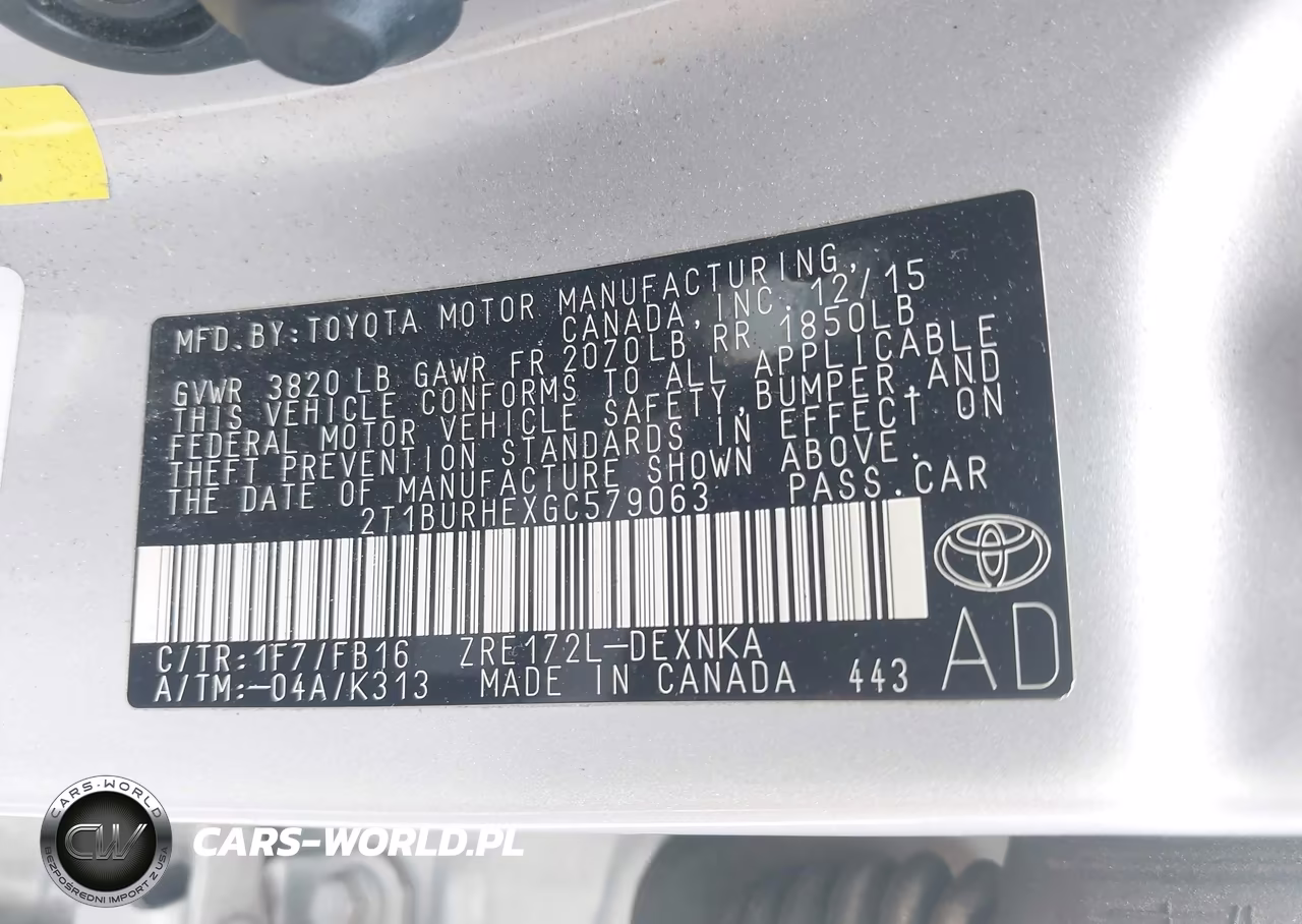 2016 Toyota Corolla Le VIN:2T1BURHEXGC579063 - 9