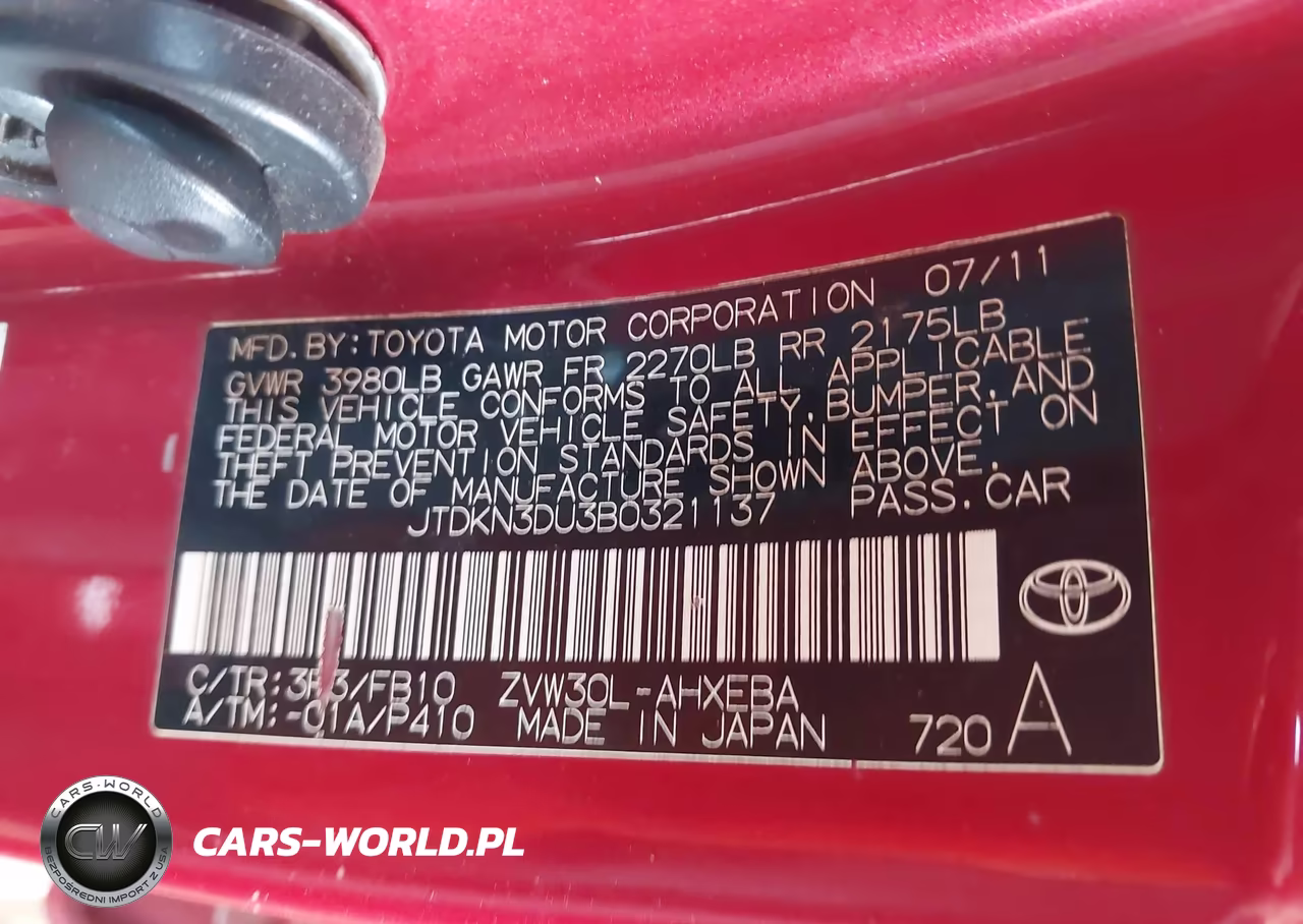 2011 Toyota Prius VIN:JTDKN3DU3B0321137 - 9