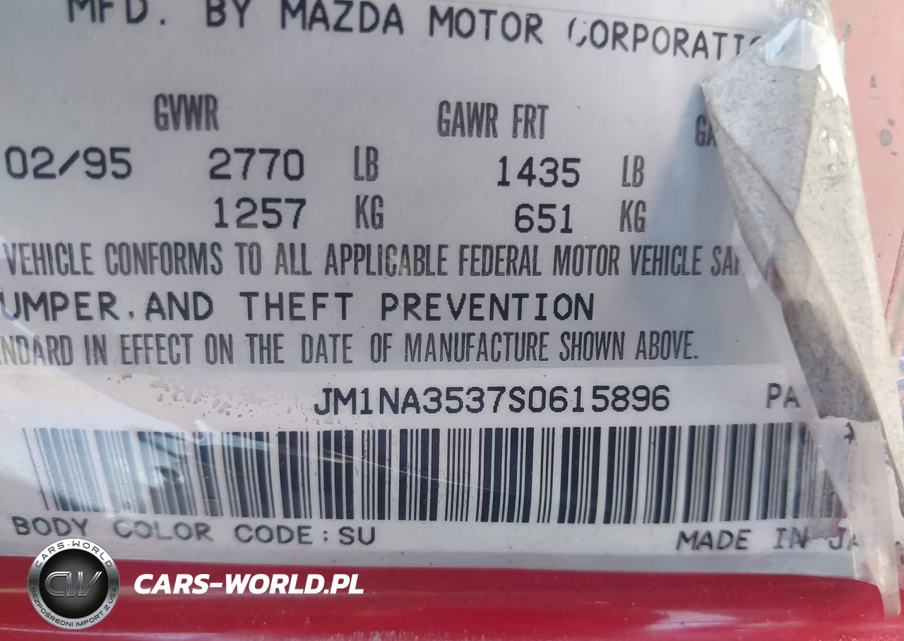 1995 Mazda Mx-5 Miata VIN:JM1NA3537S0615896 - 9