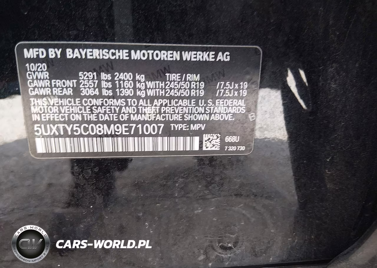 2021 BMW X3 xDrive30I VIN:5UXTY5C08M9E71007 - 9