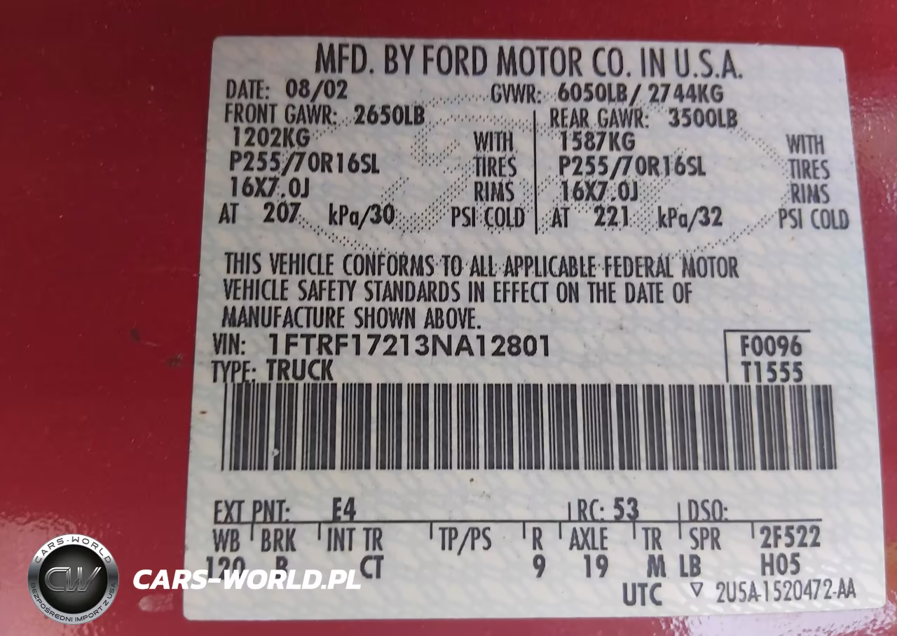 2003 Ford F-150 Xl-Xlt VIN:1FTRF17213NA12801 - 9
