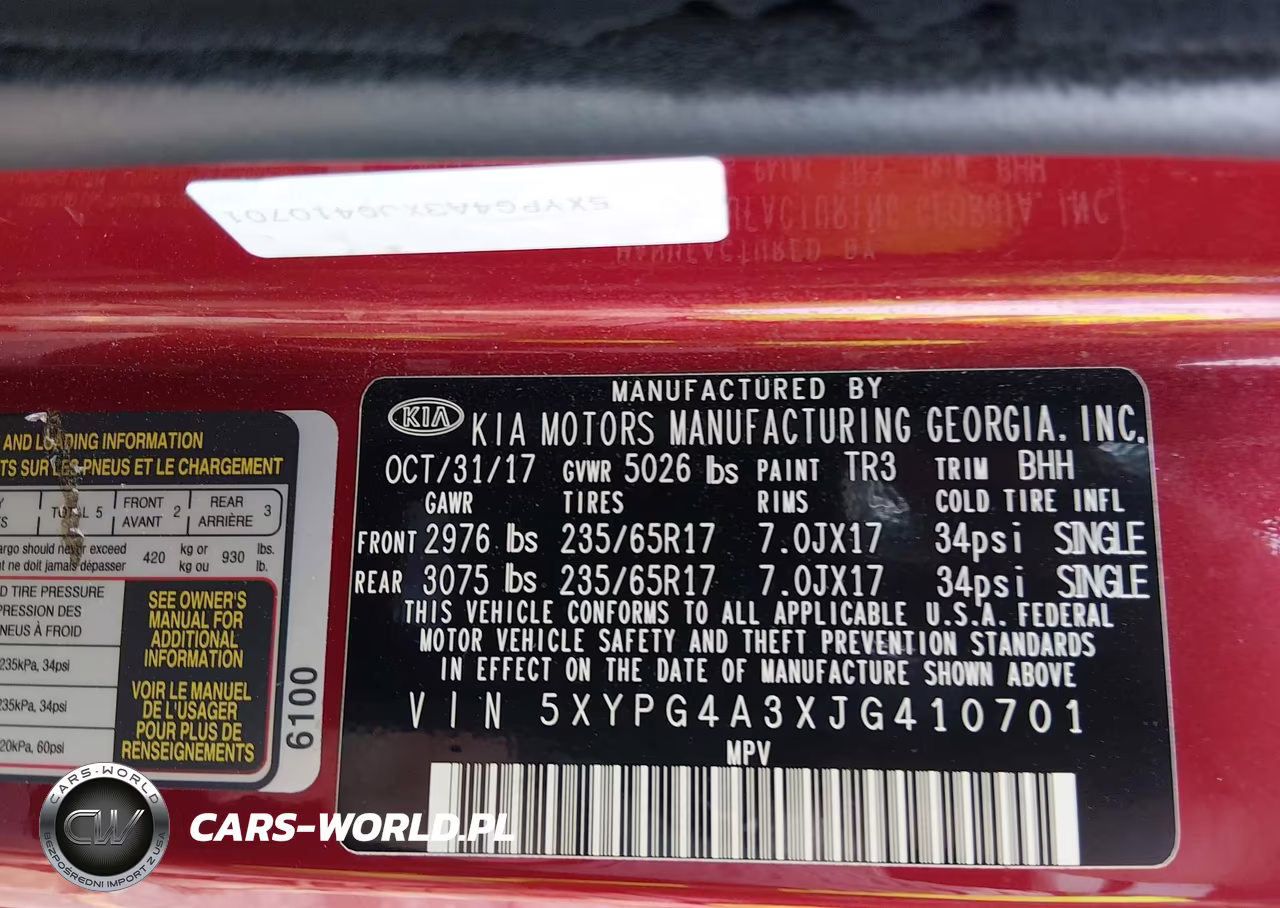 2018 Kia Sorento 2.4L Lx VIN:5XYPG4A3XJG410701 - 9