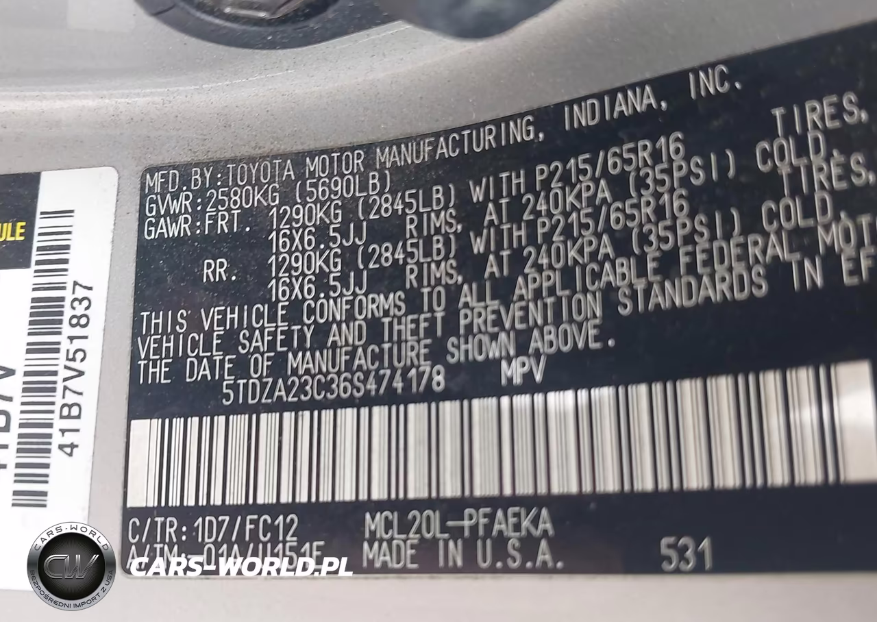 2006 Toyota Sienna Le VIN:5TDZA23C36S474178 - 9