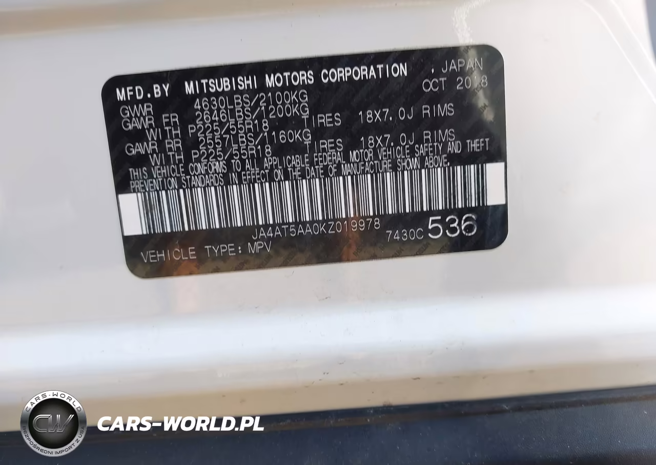 2019 Mitsubishi Eclipse Cross Se-Sel VIN:JA4AT5AA0KZ019978 - 9