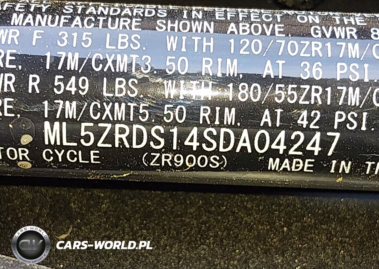 2025 Kawasaki Zr900 S VIN:ML5ZRDS14SDA04247 - 10