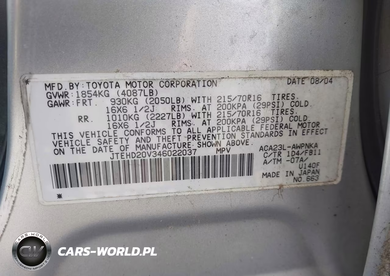 2004 Toyota Rav4 VIN:JTEHD20V346022037 - 9