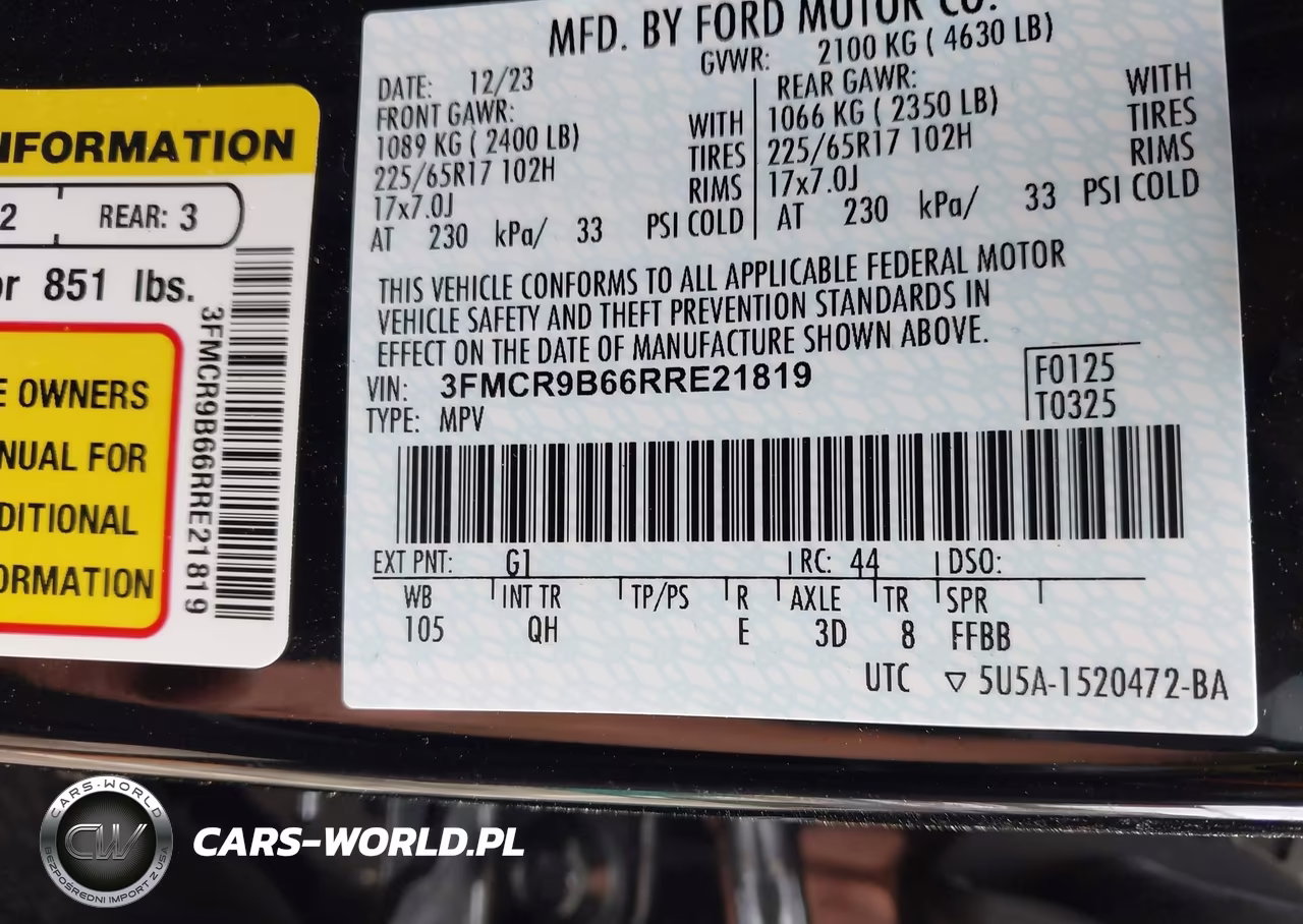 2024 Ford Bronco Sport Big Bend VIN:3FMCR9B66RRE21819 - 9