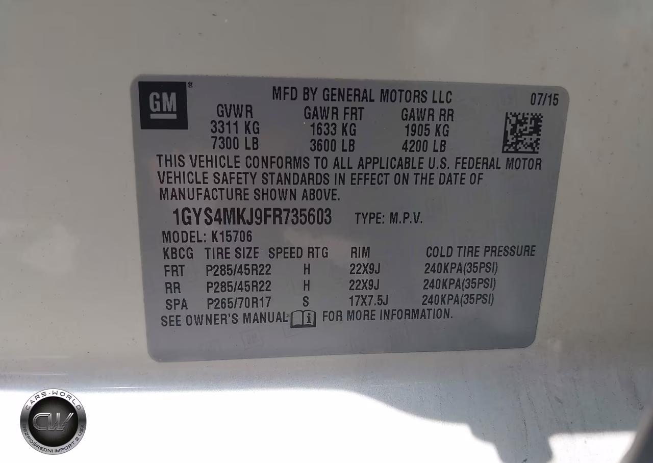 2015 Cadillac Escalade Luxury VIN:1GYS4MKJ9FR735603 - 9