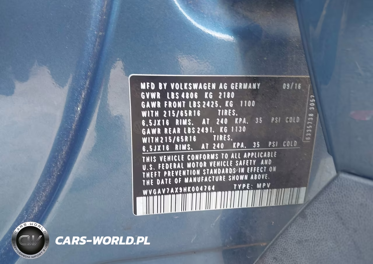 2017 Volkswagen Tiguan 2.0T-2.0T S VIN:WVGAV7AX9HK004764 - 9
