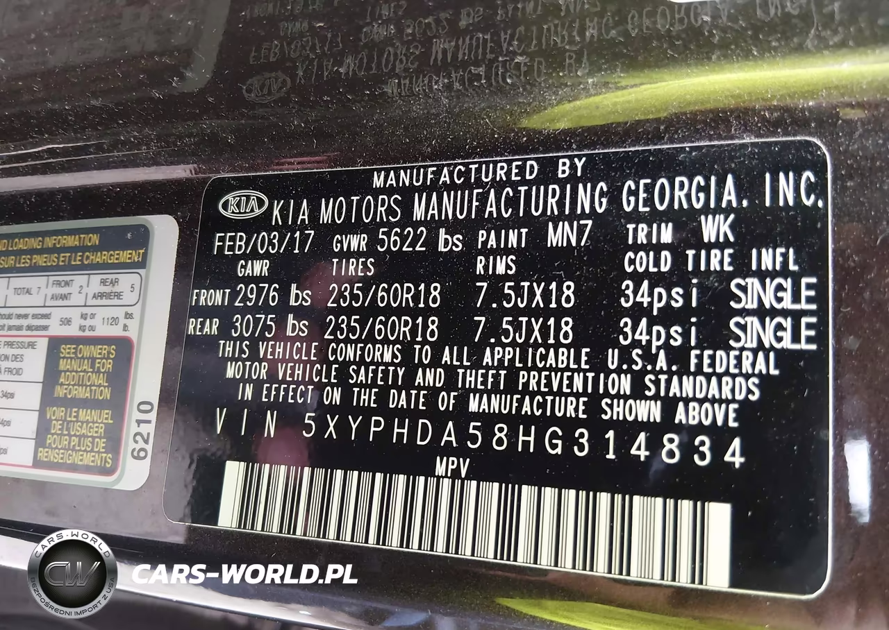 2017 Kia Sorento 3.3L Ex VIN:5XYPHDA58HG314834 - 9