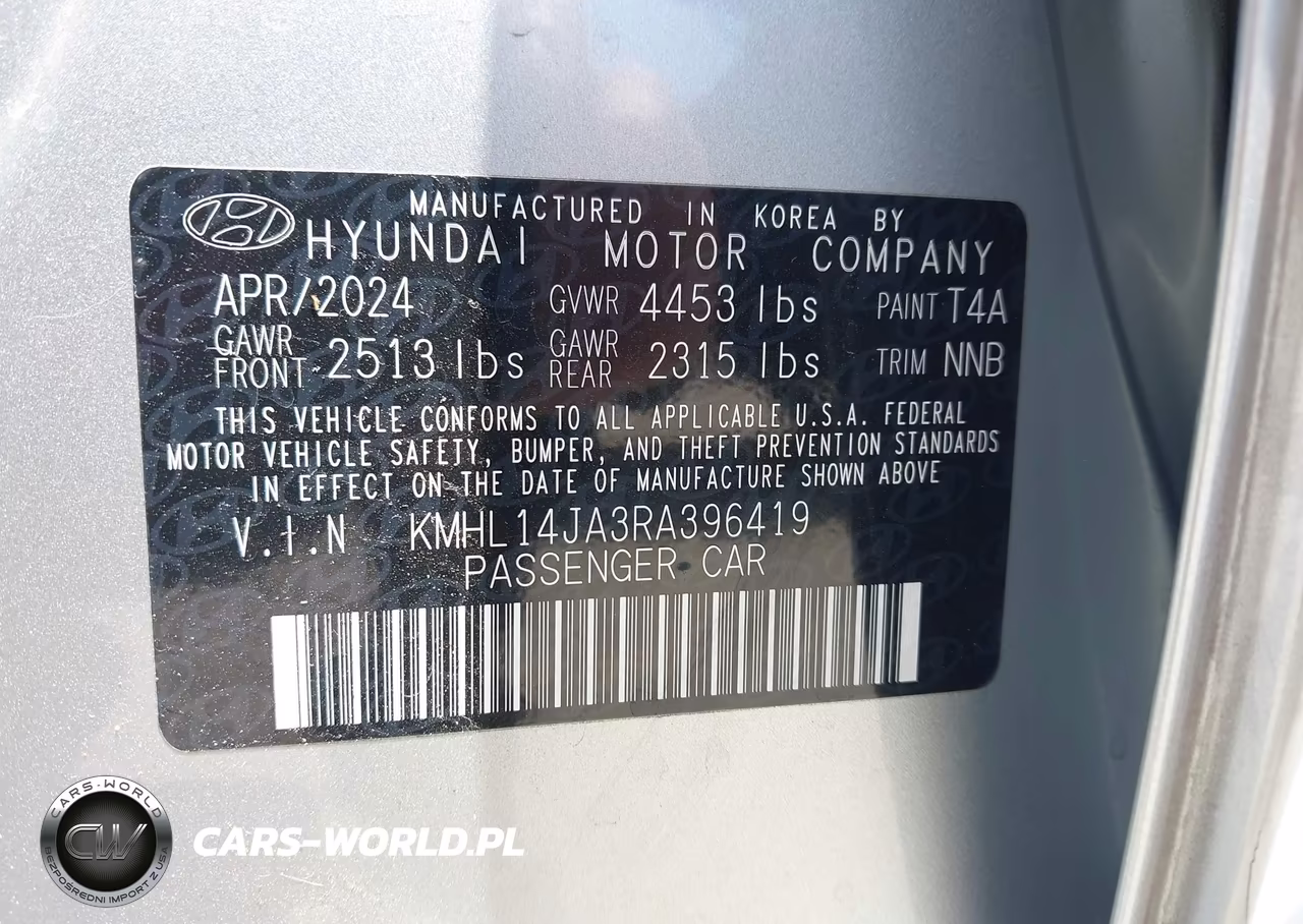 2024 Hyundai Sonata Sel VIN:KMHL14JA3RA396419 - 9
