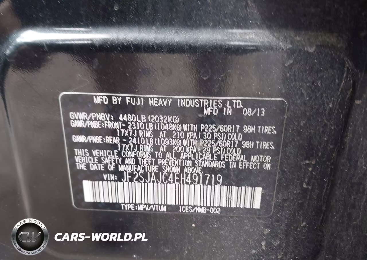 2014 Subaru Forester 2.5I Limited VIN:JF2SJAJC4EH491719 - 9